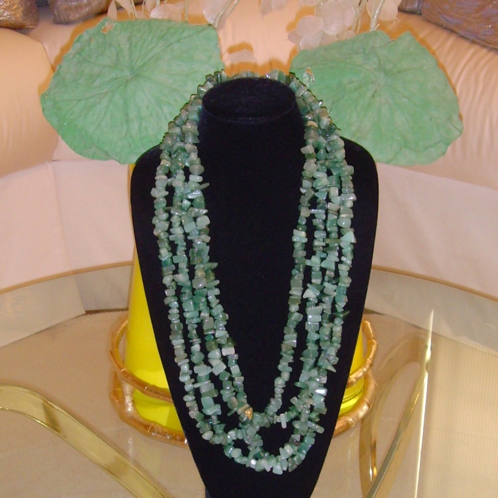 Green Jade/Agate Necklaces (Set of Four)